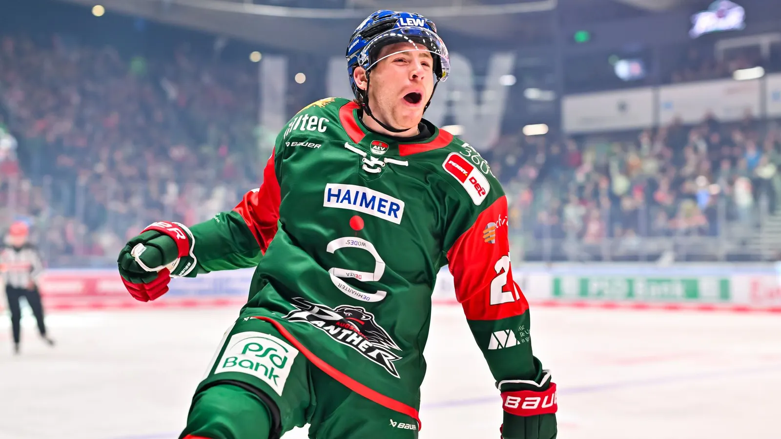 Kyle Mayhew bejubelt einen Treffer. 