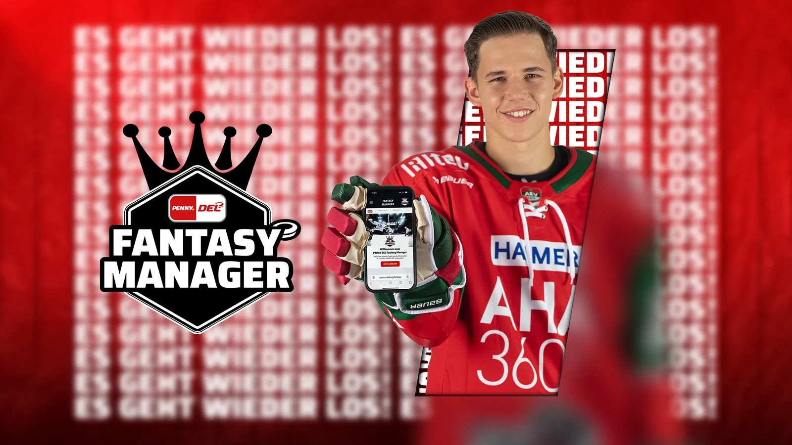Philipp Krauß wirbt für den PENNY DEL Fantasy Manager 2026-27. 