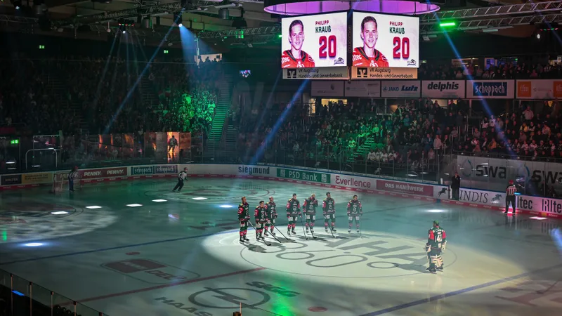 Die Einlaufshow der Augsburger Panther vor einem Heimspiel. 