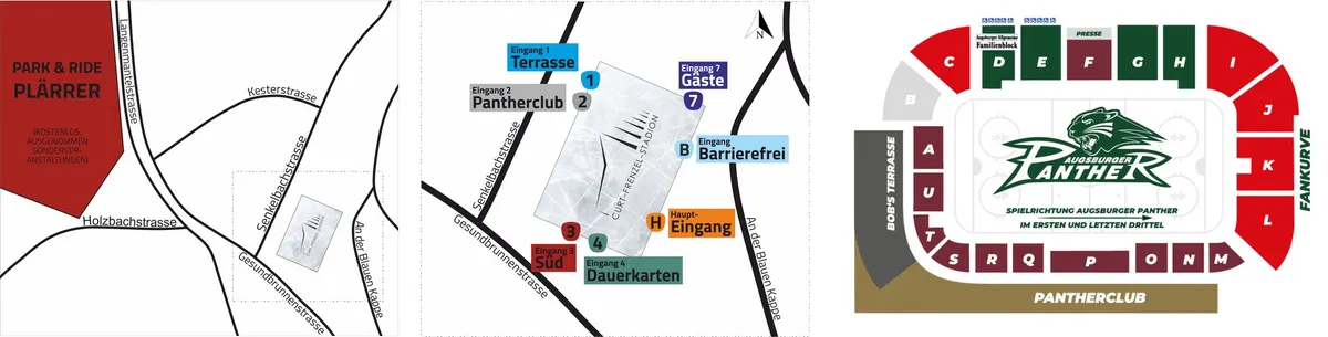 Informationen zur Anfahrt, den Eingängen und dem Sitzplan im Curt-Frenzel-Stadion