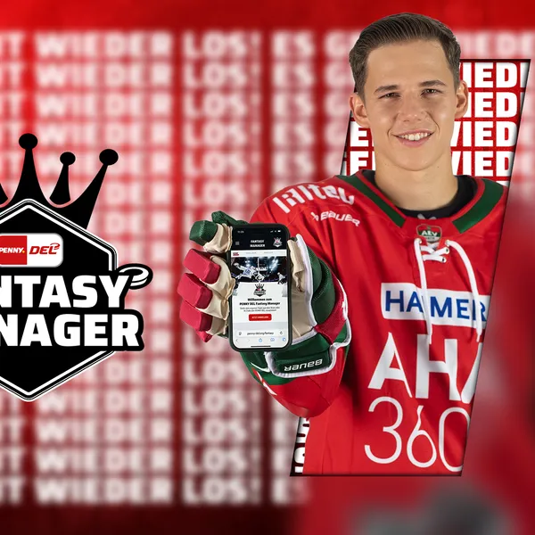 Philipp Krauß wirbt für den PENNY DEL Fantasy Manager 2026-27. 